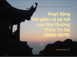 Hoạt động tôn giáo và xã hội của Hòa thượng Thích Trí Độ (1898-1979)