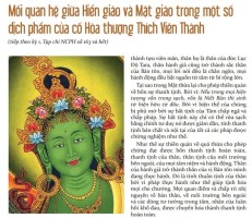 Mối quan hệ giữa Hiển giáo và Mật giáo trong một số dịch phẩm của cố Hòa thượng Thích Viên Thành