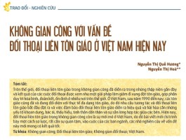 Không gian công với vấn đề đối thoại liên tôn giáo ở Việt Nam hiện nay