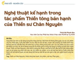 Nghệ thuật kể hạnh trong tác phẩm Thiền tông bản hạnh của Thiền sư Chân Nguyên