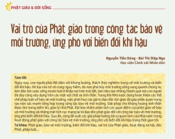 Vai trò của Phật giáo trong công tác bảo vệ môi trường, ứng phó với biến đổi khí hậu