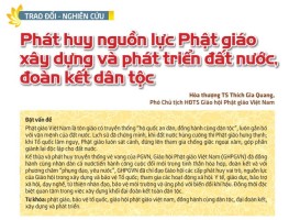 Phát huy nguồn lực Phật giáo xây dựng và phát triển đất nước, đoàn kết dân tộc