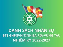 Danh sách nhân sự Ban Trị sự GHPGVN tỉnh Bà Rịa - Vũng Tàu Nhiệm kỳ 2022-2027