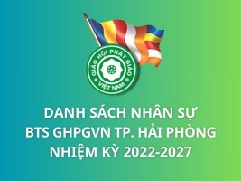 Danh sách nhân sự Ban Trị sự GHPGVN Tp.Hải Phòng Nhiệm kỳ 2022-2027