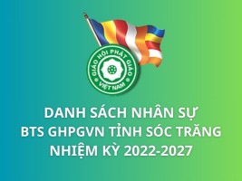 Danh sách nhân sự Ban Trị sự GHPGVN tỉnh Sóc Trăng Nhiệm kỳ 2022-2027