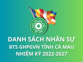 Danh sách nhân sự Ban Trị sự GHPGVN tỉnh Cà Mau Nhiệm kỳ 2022-2027