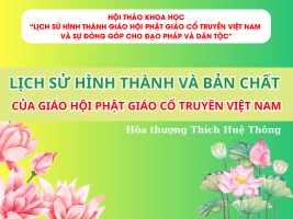 Lịch sử hình thành và bản chất của Giáo hội Phật giáo Cổ truyền Việt Nam