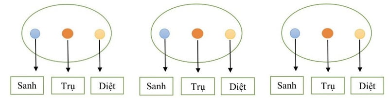 Mỗi sát-na tâm có 3 tiểu sát-na 