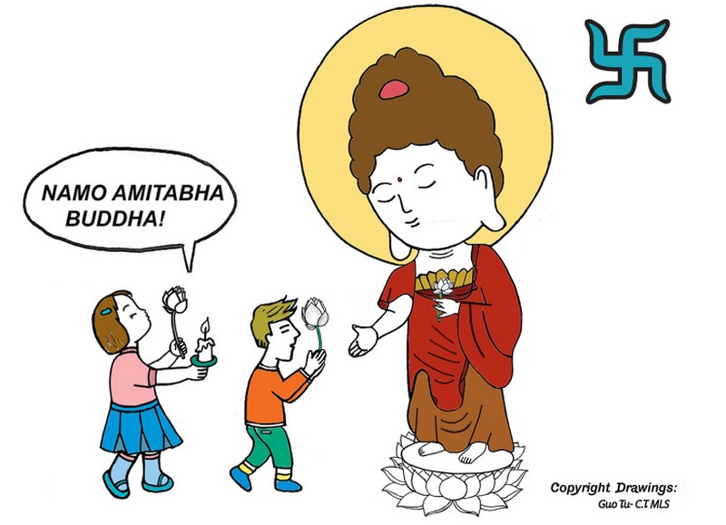 Hình vẽ chibi về Phật A Di Đà (Amitabha)