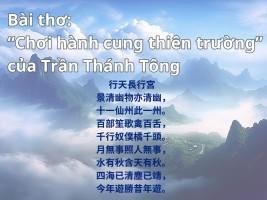 Sự giao thoa Thiền và thiên nhiên trong bài thơ “Chơi hành cung thiên trường” của Trần Thánh Tông