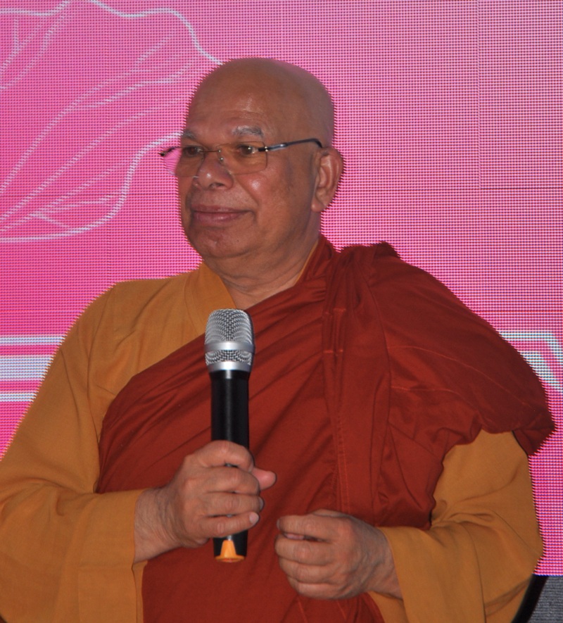 Hòa thượng TS Tampalawela Dhammaratana, Phó Chủ tịch ICDV phát biểu.