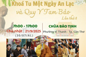 Cần Thơ: Chùa Bảo Tịnh tổ chức khóa tu một ngày an lạc