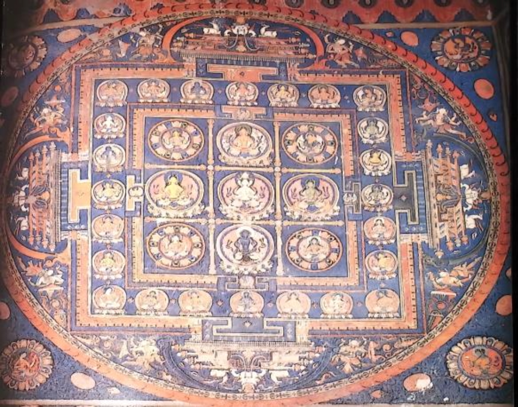 Hình 11. Mandala của Ngũ Trí Như Lai, thể hiện dưới hình tướng nữ, từ Sumtsek. Ảnh do tác giả cung cấp. Hình 11. Mandala của Ngũ Trí Như Lai, thể hiện dưới hình tướng nữ, từ Sumtsek. Ảnh do tác giả cung cấp.