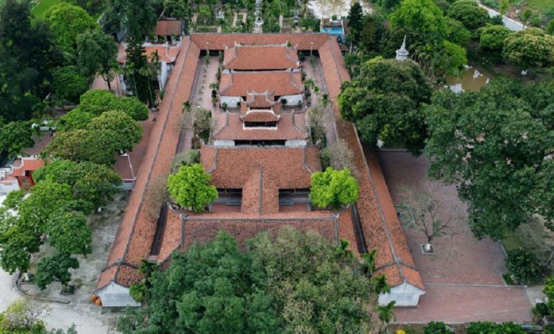 Toàn cảnh chùa Bút Tháp chụp từ trên cao. Ảnh sưu tầm.