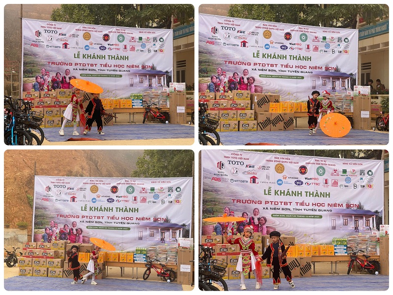 Nét hồn nhiên trẻ thơ vùng cao trong tiết mục văn nghệ chào mừng