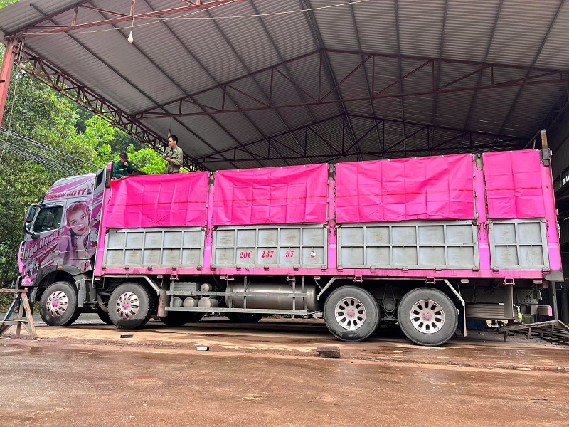 Ngô Hạnh cùng chiếc xe tải đặc trưng, nổi bật trên từng chặng đường cứu trợ. Ảnh: Internet