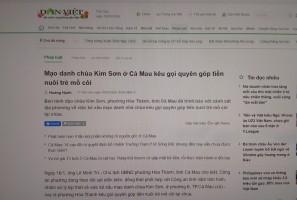 Mạo danh nhà chùa để kêu gọi từ thiện, trục lợi…