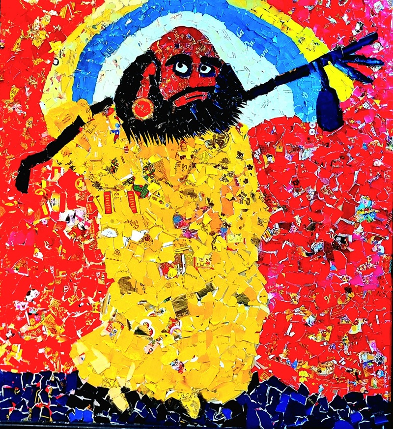 T&aacute;c phẩm Tổ sư Bồ Đề Đạt Ma bằng Collage Art của H&ograve;a thượng Th&iacute;ch Vi&ecirc;n Thanh