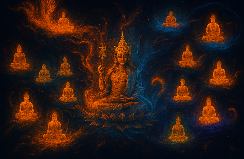 Hoạt động gi&aacute;c ngộ của Padmasambhava. H&igrave;nh ảnh được tạo ra bằng AI.