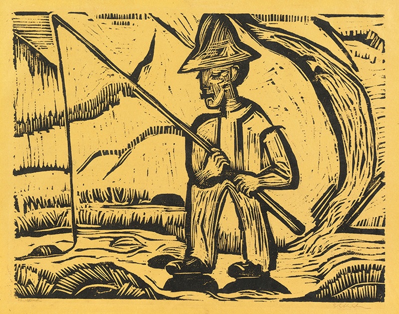 Ernst Ludwig Kirchner (1880-1938), The Fisherman, 1923. Woodcut. Nguồn: nelson-atkins.org.