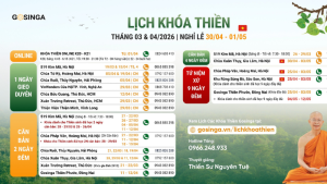 Gosinga thông báo lịch khoá thiền tháng 3 và 4/2026