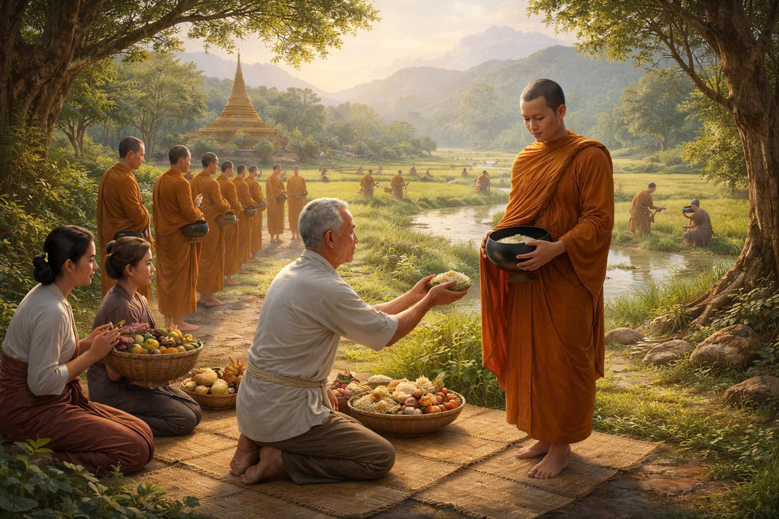 Ảnh minh họa thiết kế bởi AI - Tạp ch&iacute; Nghi&ecirc;n cứu Phật học