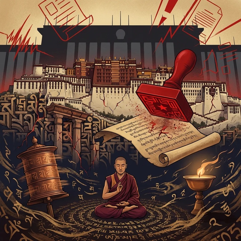 Cuộc tấn c&ocirc;ng mang t&iacute;nh ph&aacute;p l&yacute; nhằm v&agrave;o &ldquo;linh hồn&rdquo; của Phật gi&aacute;o T&acirc;y Tạng (h&igrave;nh ảnh do AI tạo).