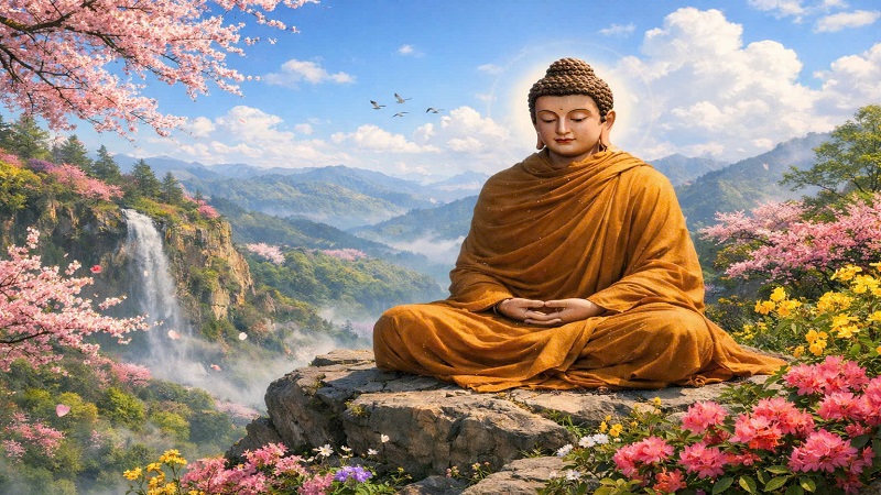 Ảnh minh họa thiết kế bởi AI - Tạp ch&iacute; Nghi&ecirc;n cứu Phật học