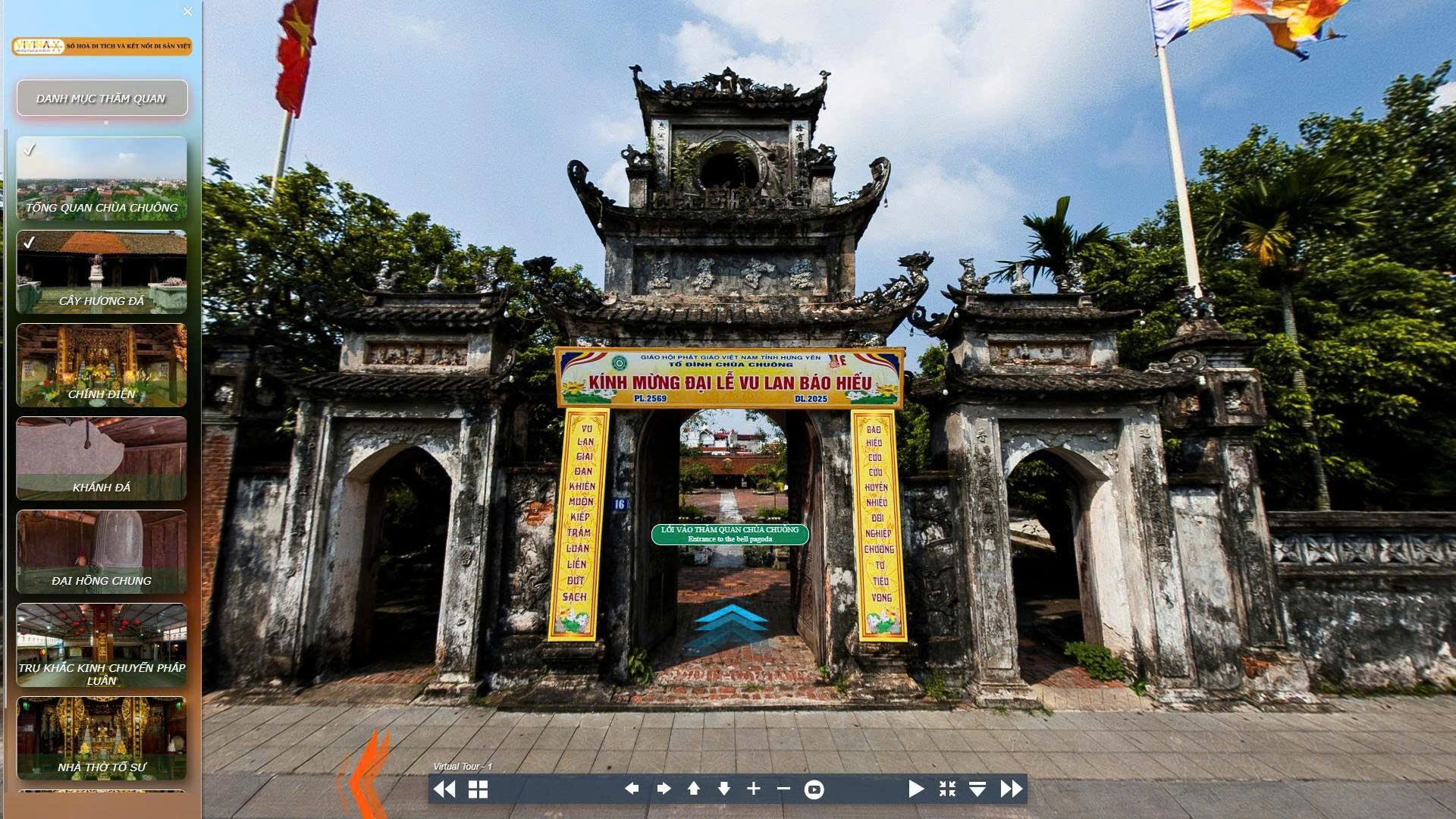 C&ocirc;ng ch&iacute;nh của ng&ocirc;i ch&ugrave;a được số h&oacute;a bởi c&ocirc;ng nghệ VR360.