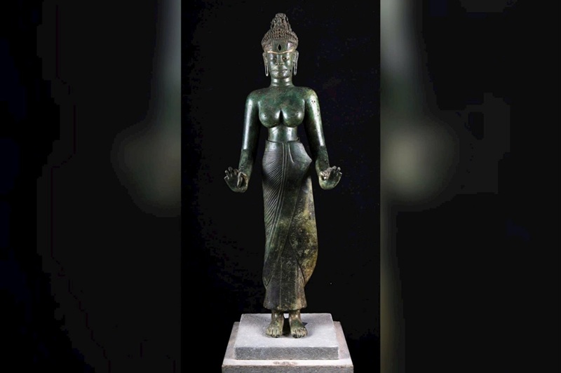 Bảo vật quốc gia tượng Bồ t&aacute;t Tara c&oacute; tuổi đời 1.200 năm tuổi được t&igrave;m thấy tại Phật viện Đồng Dương. Nguồn: congly.vn