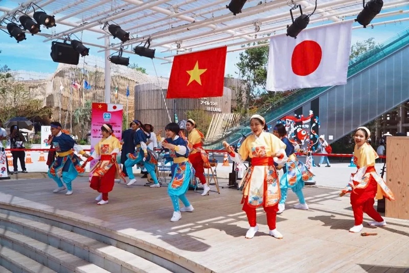 Chương tr&igrave;nh Giao lưu văn h&oacute;a kết nối tr&aacute;i tim Việt-Nhật tại Triển l&atilde;m Thế giới Osaka Kansai Expo 2025 (Nhật Bản), th&aacute;ng 8/2025. Ảnh: baoquocte.vn