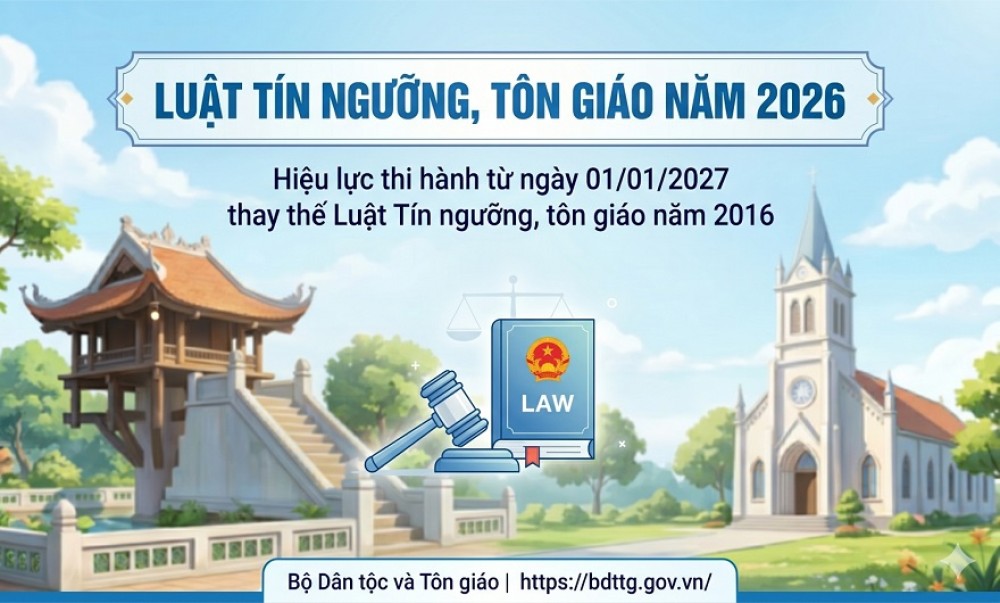 Giới thiệu Luật Tín ngưỡng, tôn giáo năm 2026