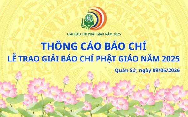 TCBC Lễ Trao giải Báo chí Phật giáo năm 2025
