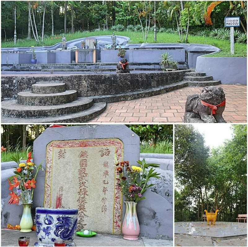Lăng mộ Khai trấn Thượng trụ quốc Đại tướng qu&acirc;n Vũ Nghị C&ocirc;ng Mạc Cửu nằm dưới ch&acirc;n n&uacute;i B&igrave;nh San (đường Mạc Cửu, phường B&igrave;nh San), th&agrave;nh phố H&agrave; Ti&ecirc;n, tỉnh Ki&ecirc;n Giang. 