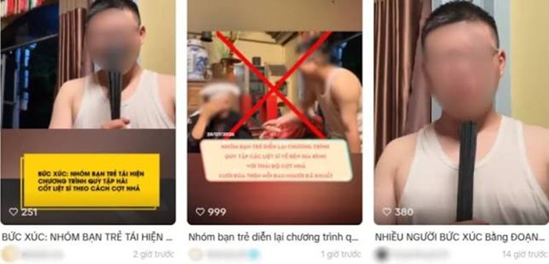 Phẫn nộ nh&oacute;m l&agrave;m clip cợt nhả về &ldquo;h&agrave;nh tr&igrave;nh t&igrave;m kiếm, quy tập h&agrave;i cốt liệt sĩ&rdquo;. Nguồn ảnh: Facebook Tiếng Tổ Quốc (https://www.facebook.com/share/p/1F6nWeT2Vx/)
