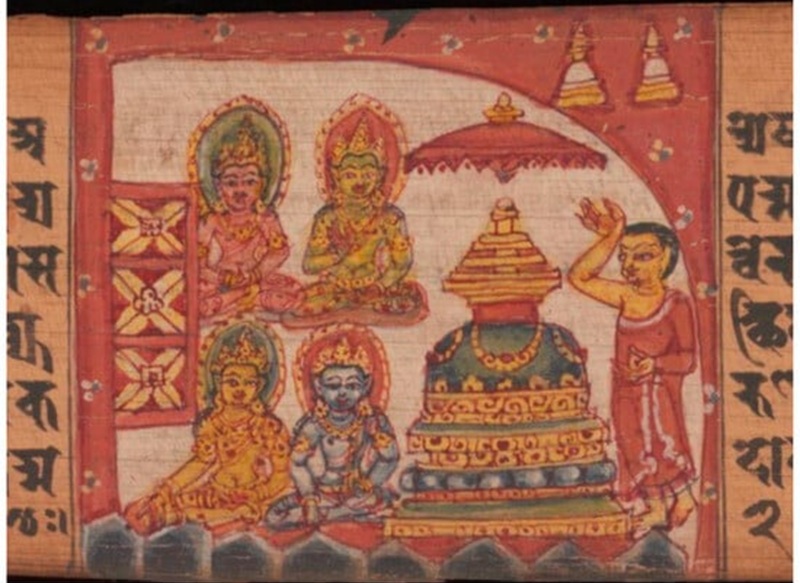 Caitya Alagachatra tại Odisha, folio 169r, bảng tranh b&ecirc;n tr&aacute;i, Add.1643.